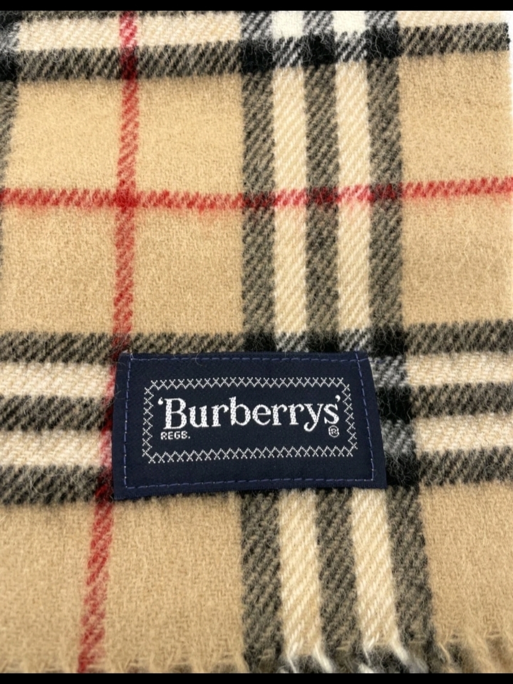SALE! Authentic Burberry Nova Check 100% Wool Fringe Vintage Scarf W Box - Picture 2 of 14